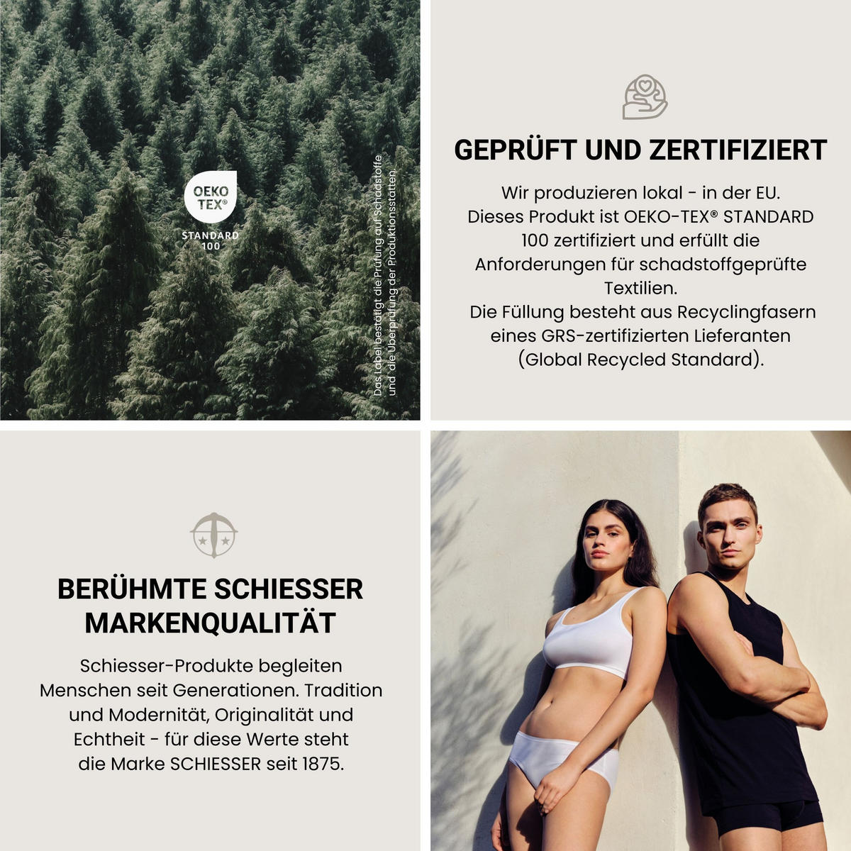 BETTDECKENSET 4-Jahreszeiten Lykke - 2-teilig - 135 x 200 cm - Weiß - Weiß, Textil (135/200cm) - SCHIESSER