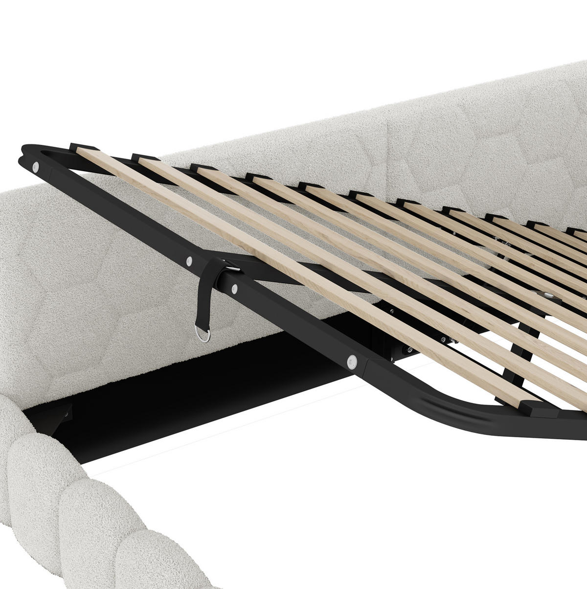 POLSTERBETT 140/200 cm Weiß aus Vliesimitat mit Stauraum - Weiß, Textil (140/200cm) - OKMYHOME