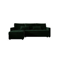 ECKSOFA MOS L BIS Itaka 10 Links mit Schlaffunktion - Dunkelgrün, Textil (220/143cm) - Bedante