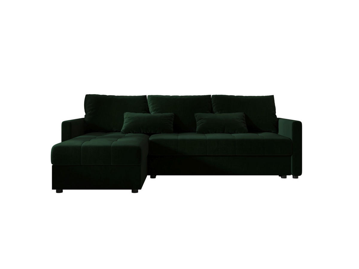 ECKSOFA MOS L BIS Itaka 10 Links mit Schlaffunktion - Dunkelgrün, Textil (220/143cm) - Bedante