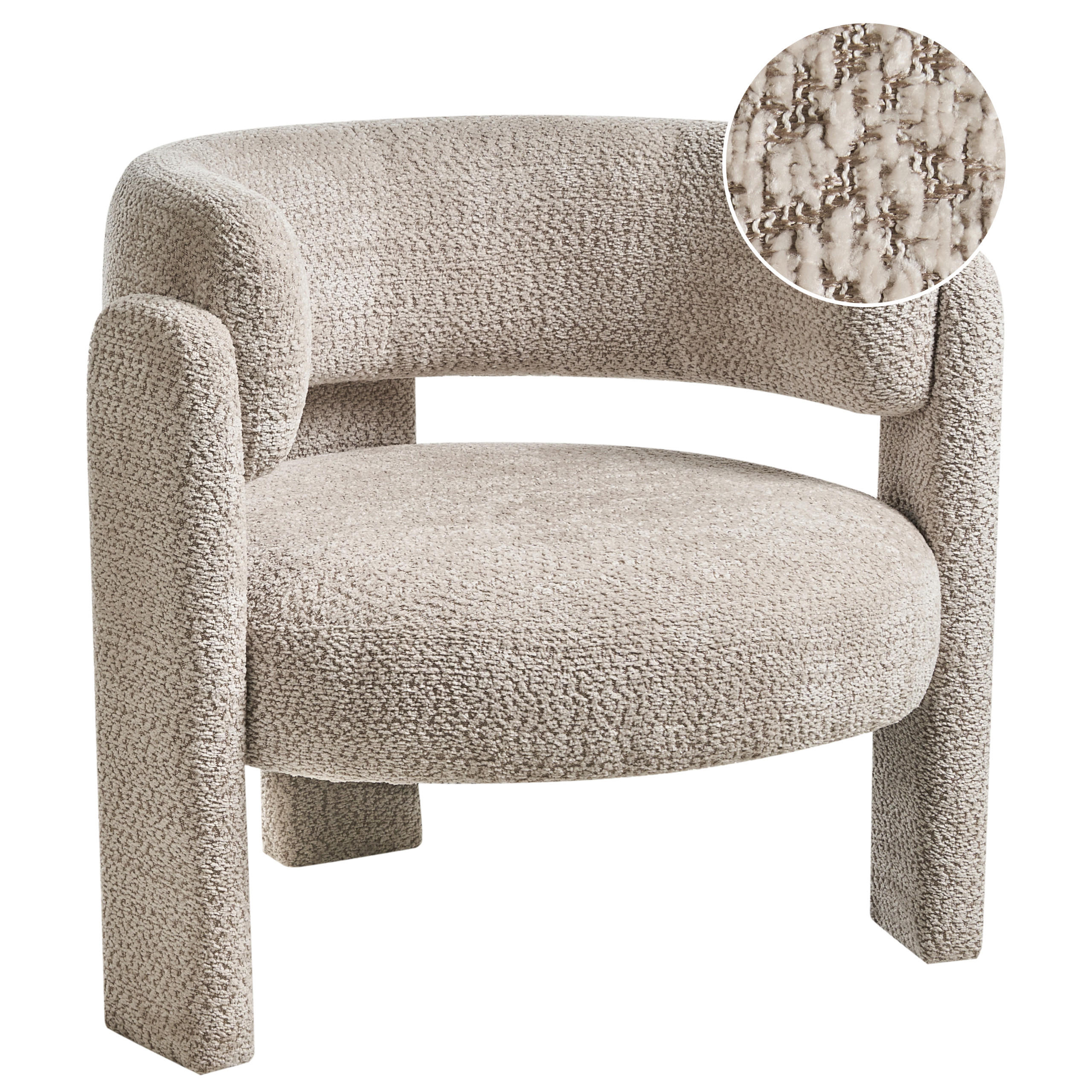 SESSEL Beige Burea - Beige, Textil (80/74/70cm) - Beliani