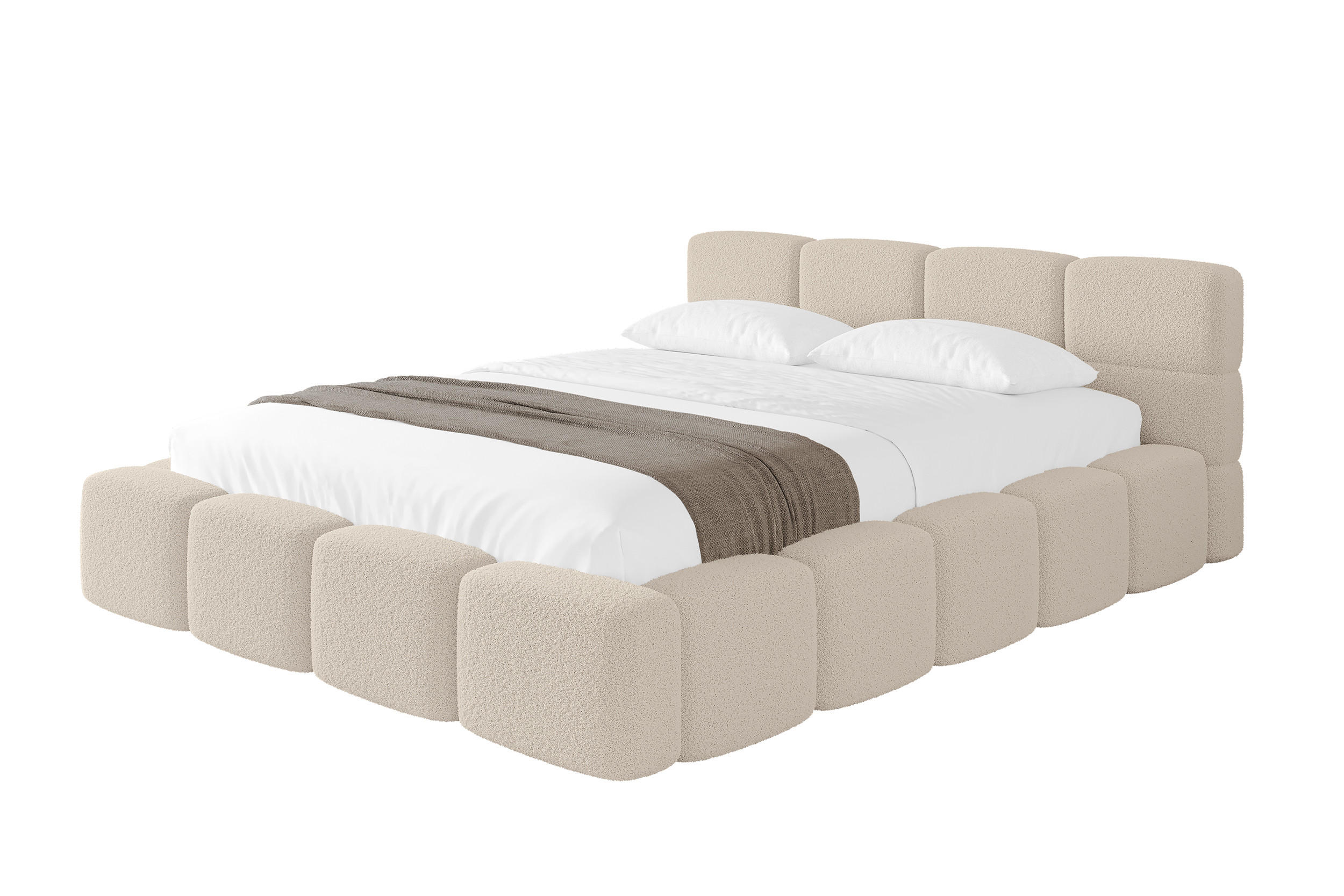 Altdecor Polsterbett Hellbraun 160x200 cm