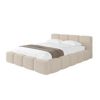 POLSTERBETT mit Bettkasten und Lattenrost, Bett mit Matratze H3/H4, Kopfteil, Boxbett, Doppelbett mit Stauraum - NATA-v1 160x200 Dunkelbeige - Hellbraun, Holzwerkstoff/Textil (160/200cm) - ALTDECOR
