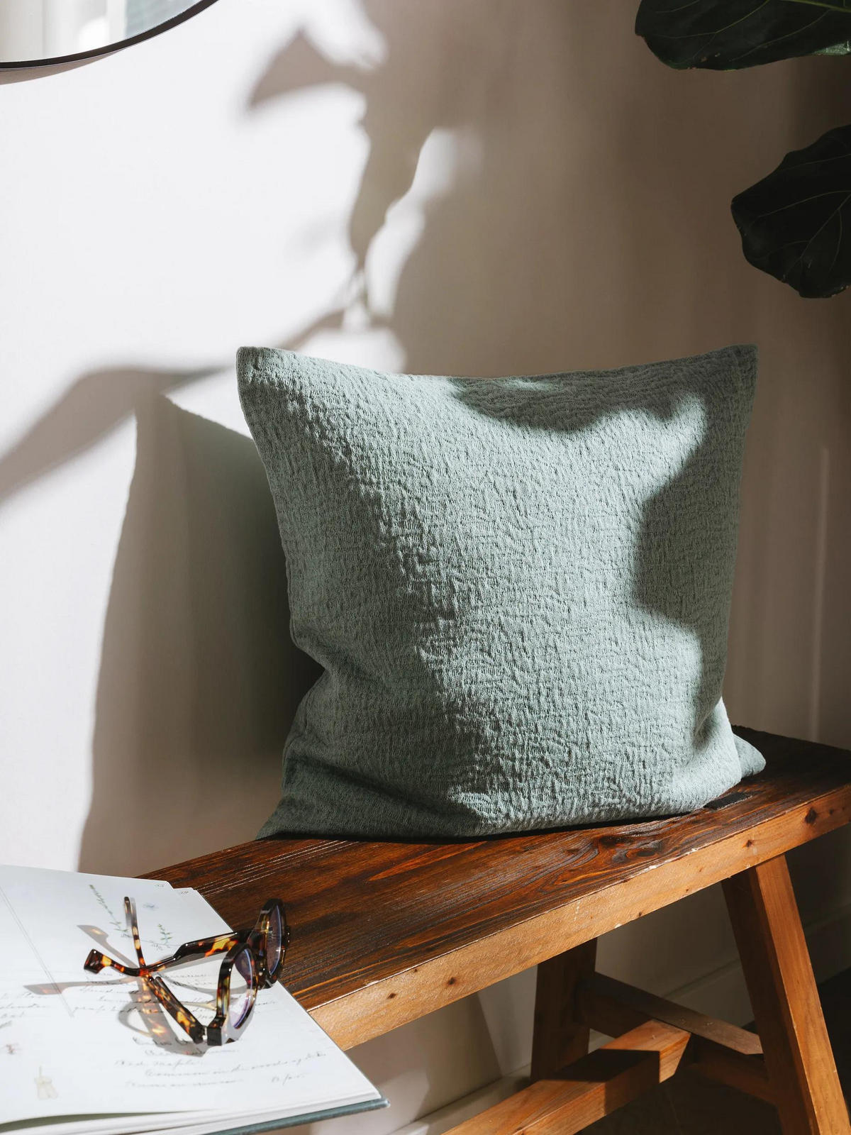 KISSENBEZUG Carmo Grün 45/45 cm - Grün, Textil (45/45cm) - benuta