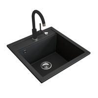 GRANITSPÜLE MIT ARMATUR Schwarz 49 x 50 cm mit Armatur Schwarz - Schwarz, Keramik (49/19/50cm) - Bergstroem