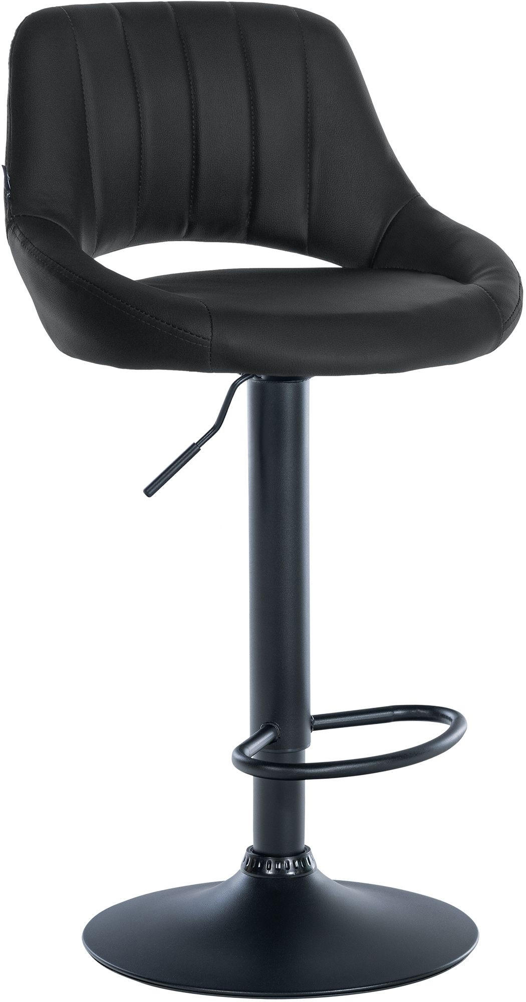 BARHOCKER Lederlook Schwarz - Schwarz, Textil/Metall (47/85/48cm) - CLP