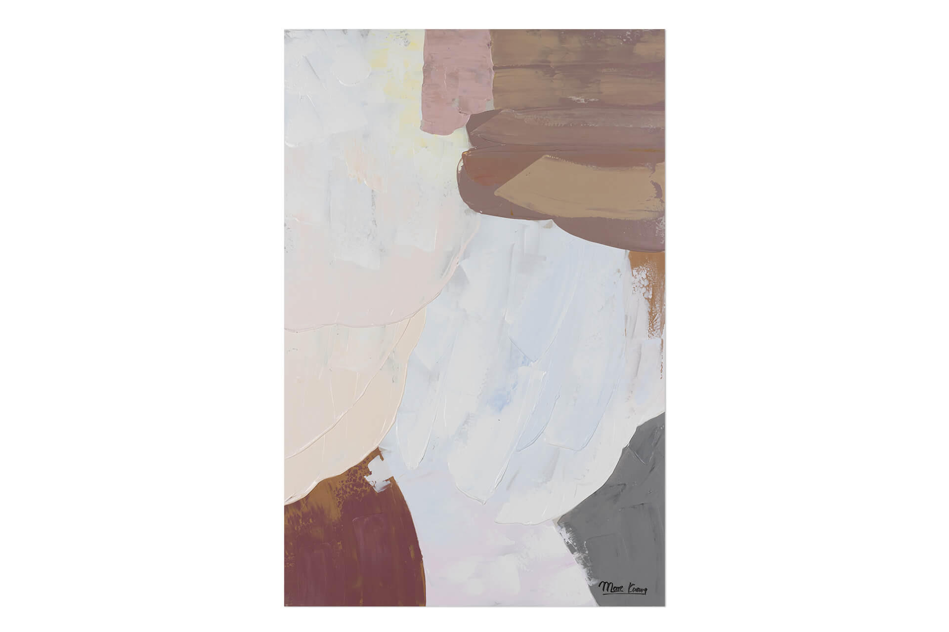 ACRYLBILD HANDGEMALT 60/90 cm - Beige/Weiß, Holz/Textil (1.3/90cm) - KUNSTLOFT