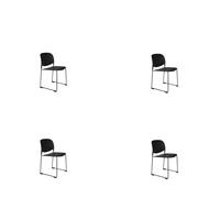 ESSZIMMERSTUHL Stacks - Schwarz - 52.5/48.5/80 cm - 4er-Set - Schwarz, Kunststoff (48.5/80/52.5cm) - Novel