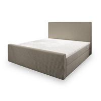 BOXBETT ALORIA 180x200 cm mit Matratze und Topper - Beige - Beige, Holz (180/200cm) - MASSENO