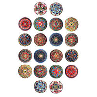 KERAMIKKNÖPFEN Set mit 20 mit verschiedenen floralen Vintage-Motiven 40 mm Durchmesser. - Beige, Keramik (4/4/6.9cm) - Nacnic