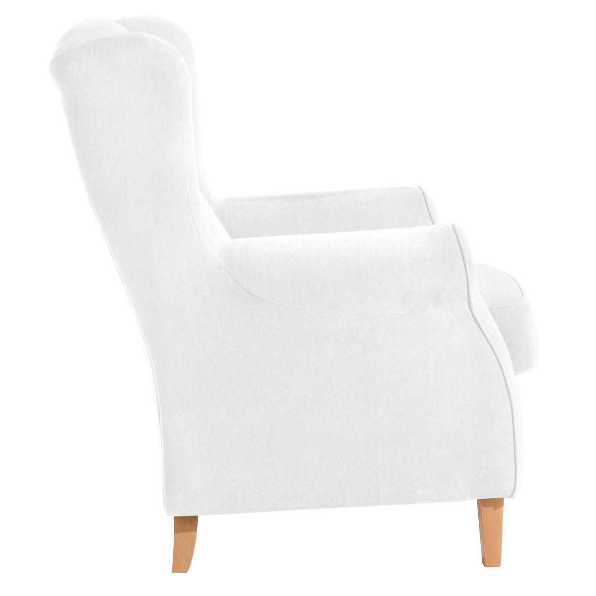 OHRENSESSEL Karlen Bezug Veloursstoff Buche natur / creme - Buchefarben/Creme, Kunststoff (86/103/77cm) - 58aufmkessel
