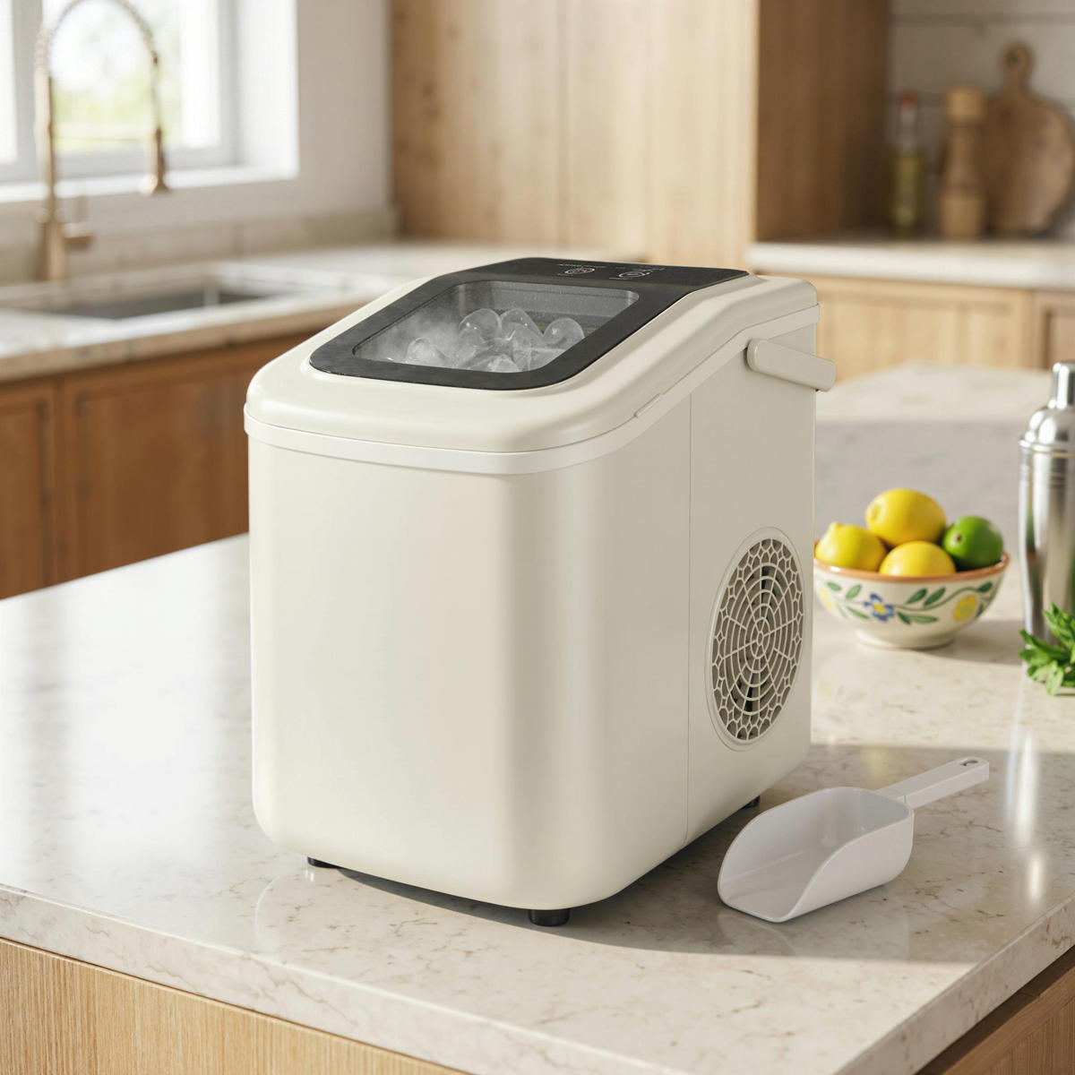 EISWÜRFELMASCHINE Kunststoff Beige - Beige, Kunststoff (22.6/29.9/28.3cm) - HOMCOM
