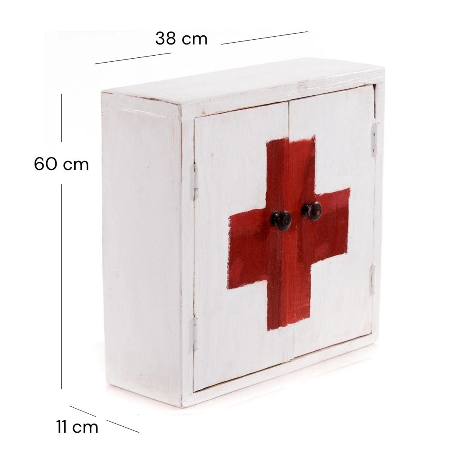 MEDIZINSCHRANK MEDIC 35 Mahagoni Massivholz 06 weiß-landhaus - Weiß, Holz (35/35/13cm) - DESIGN DELIGHTS