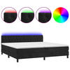 BOXSPRINGBETT mit Matratzen und LED, 78/88 cm Kopfteil, 200/200 cm aus Samt, Schwarz - Schwarz, Textil - vidaXL