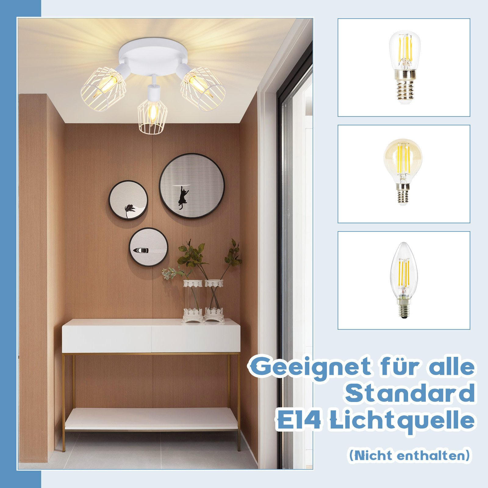 DECKENLEUCHTE Ennis 29/29/24cm - Weiß, Metall (29/29/24cm) - Nettlife
