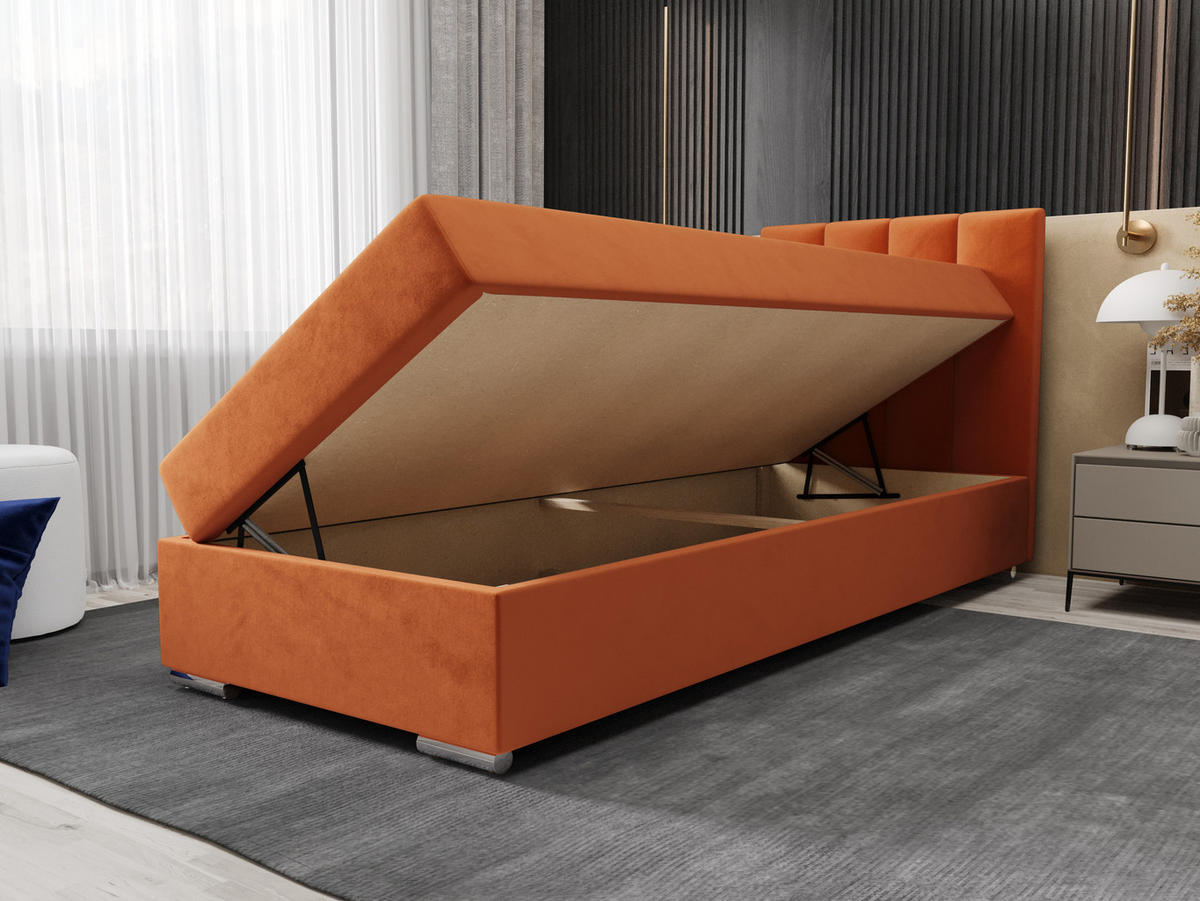 BOXBETT ZILANO 2 mit Matratze H3 und Topper 80x200 Itaka 1 - Braun, Holz/Textil (80/200cm) - Bedante