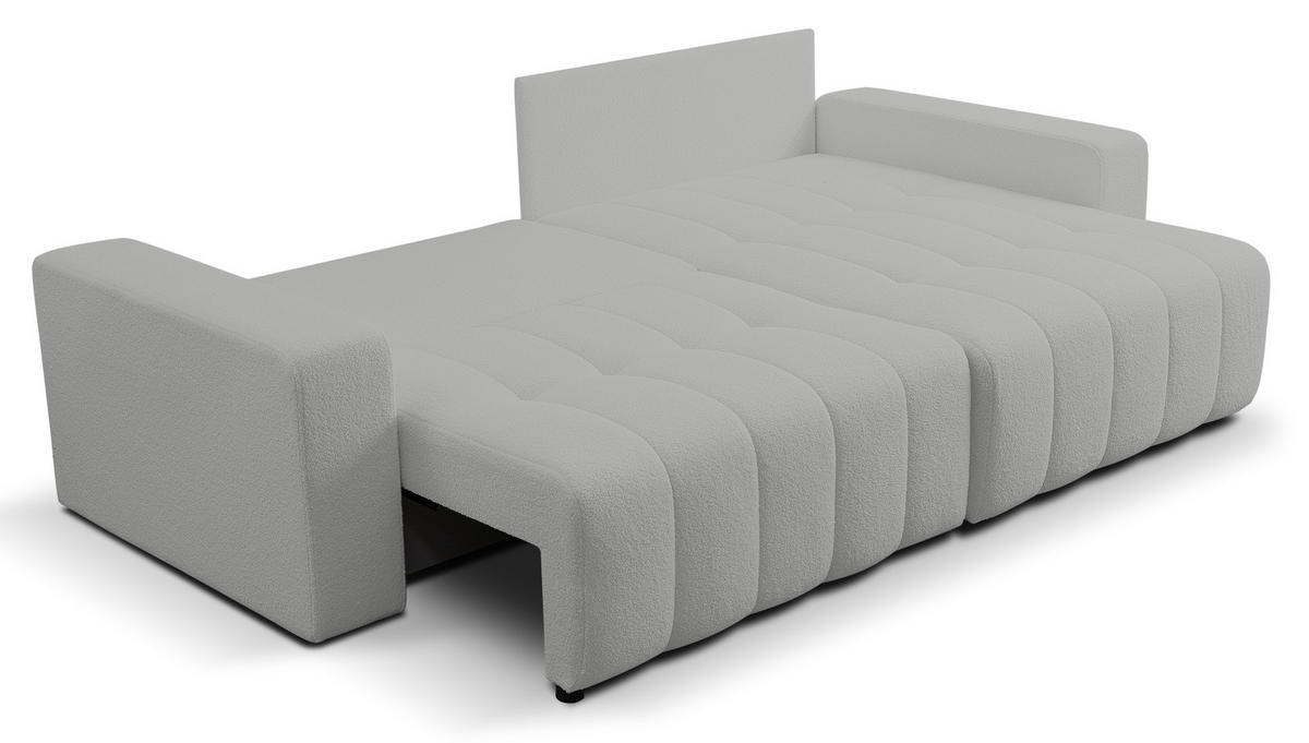 ECKSOFA Palermo mit Schlaffunktion und Bettkasten - Grau, Holz/Holzwerkstoff (245/143cm) - Ravio