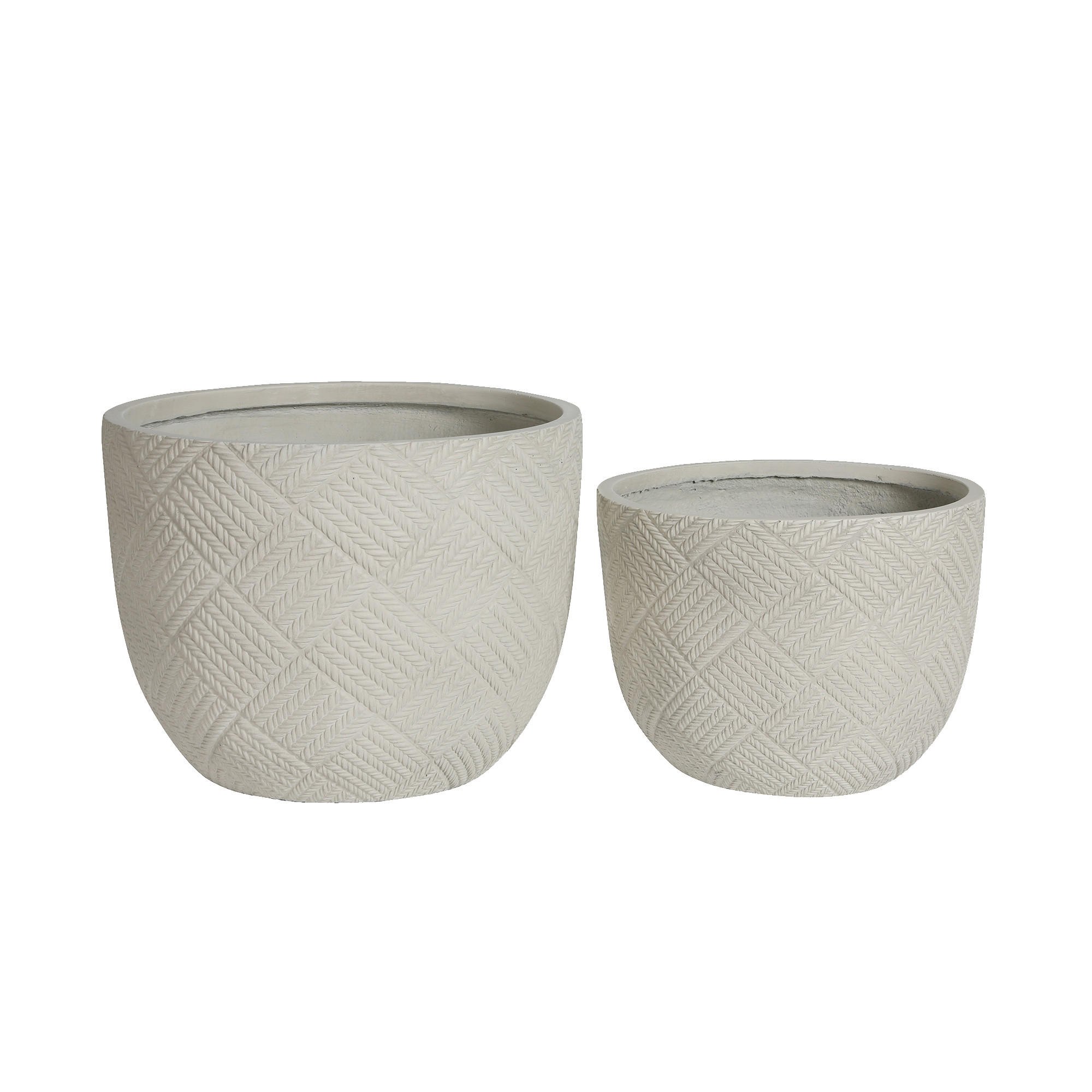 BLUMENTOPF Ø 45/37 cm Grau mit Abflusslöcher (2 Stück) - Grau, Naturmaterialen (37/28cm) - Oxeza