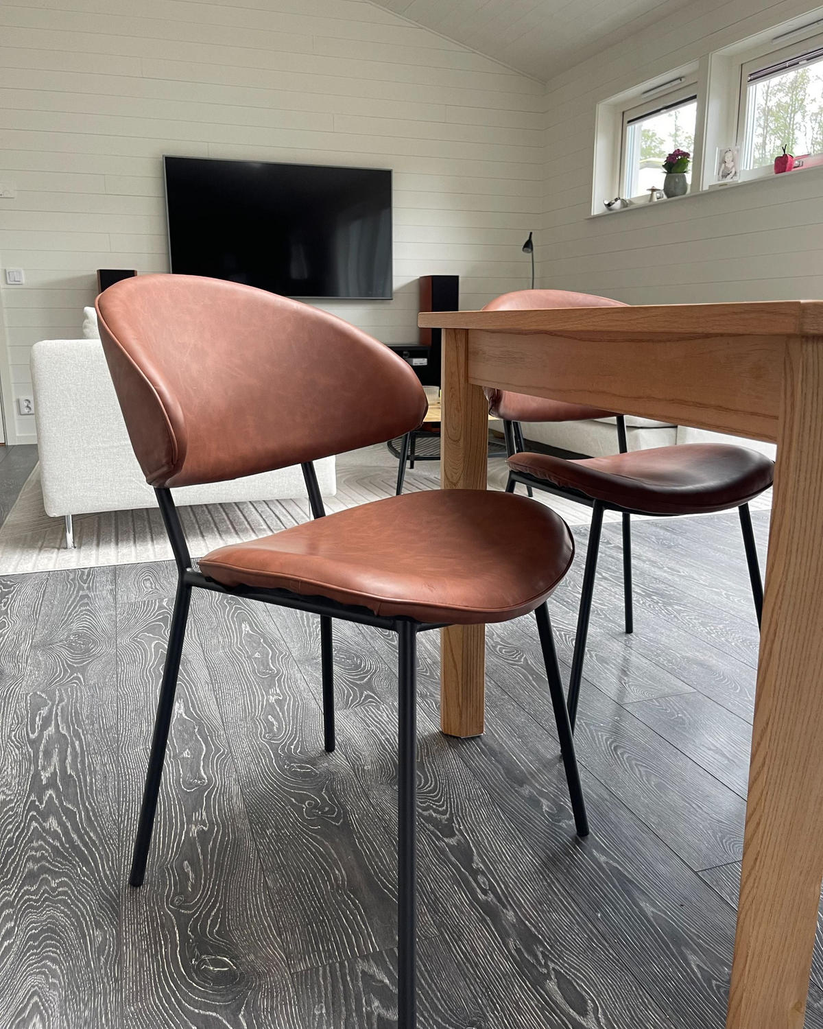 JÍDELNÍ ŽIDLE 2 ks sada Umělá kůže Hnědá Kiana - hnědá, plast (50/81/59cm) - Beliani