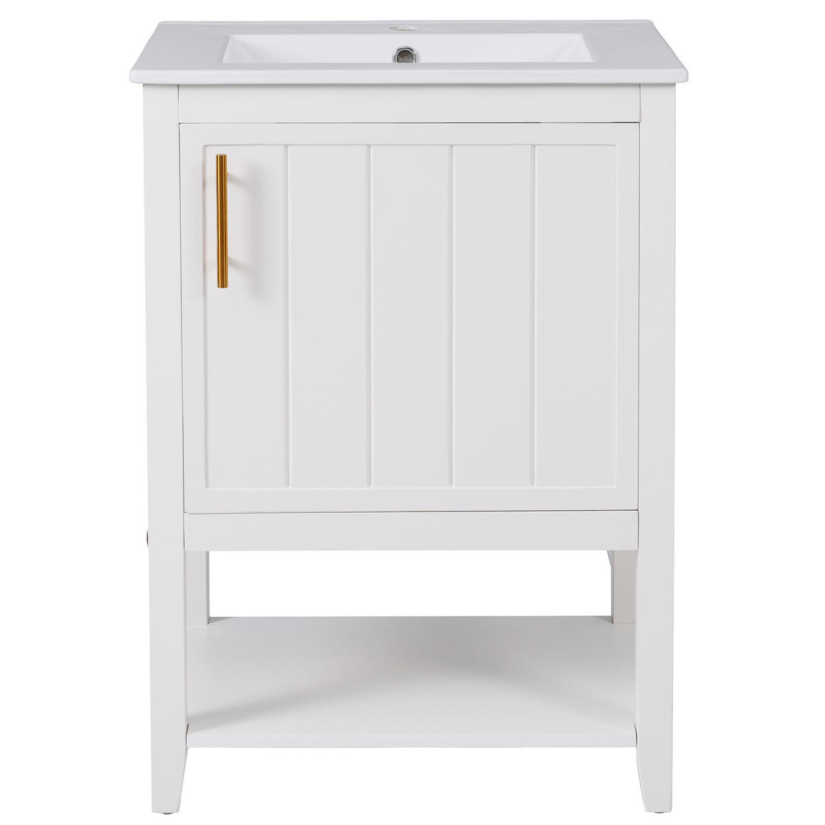 WASCHTISCHKOMBI 61x47x87cm in Weiß, wasserdicht & rutschfest - Weiß, Holzwerkstoff (61/87/47cm) - Modfu