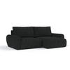 ECKSOFA OMARI mit Schlaffunktion Schwarz im Neve Stoff - Schwarz, Holz/Holzwerkstoff (253/153cm) - AltaBeds