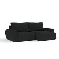ECKSOFA OMARI mit Schlaffunktion Schwarz im Neve Stoff - Schwarz, Holz/Holzwerkstoff (253/153cm) - AltaBeds