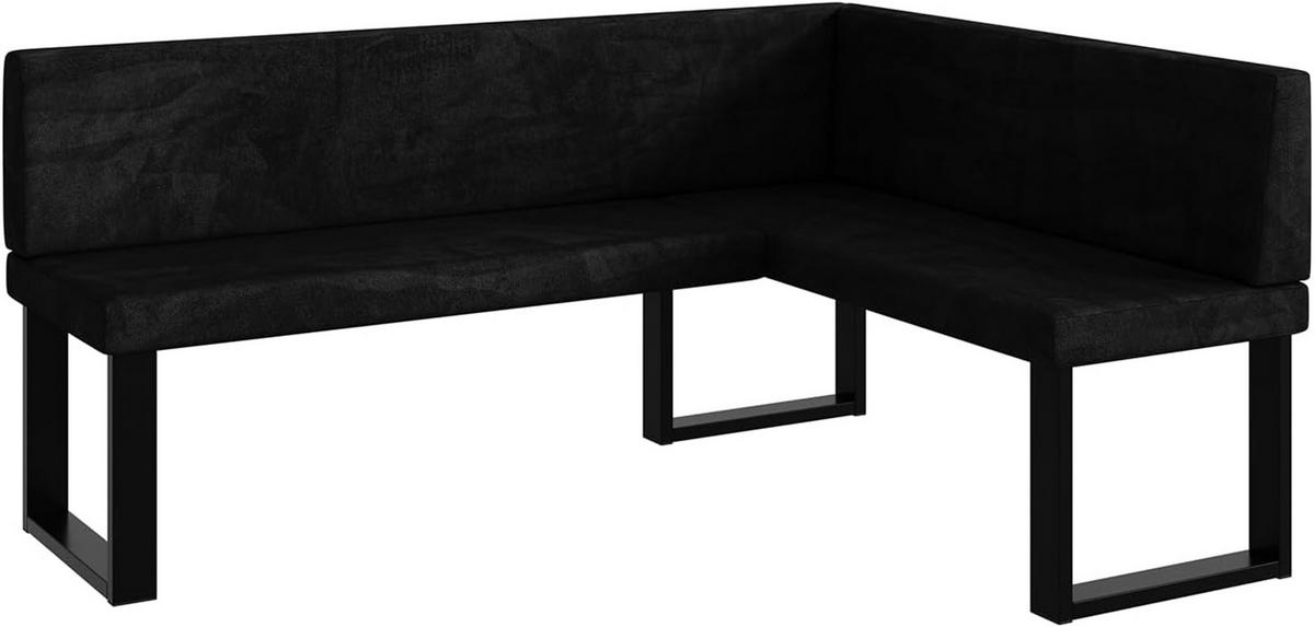 ECKBANK TONI_U - Schwarz, Textil (128/168cm) - Meblini