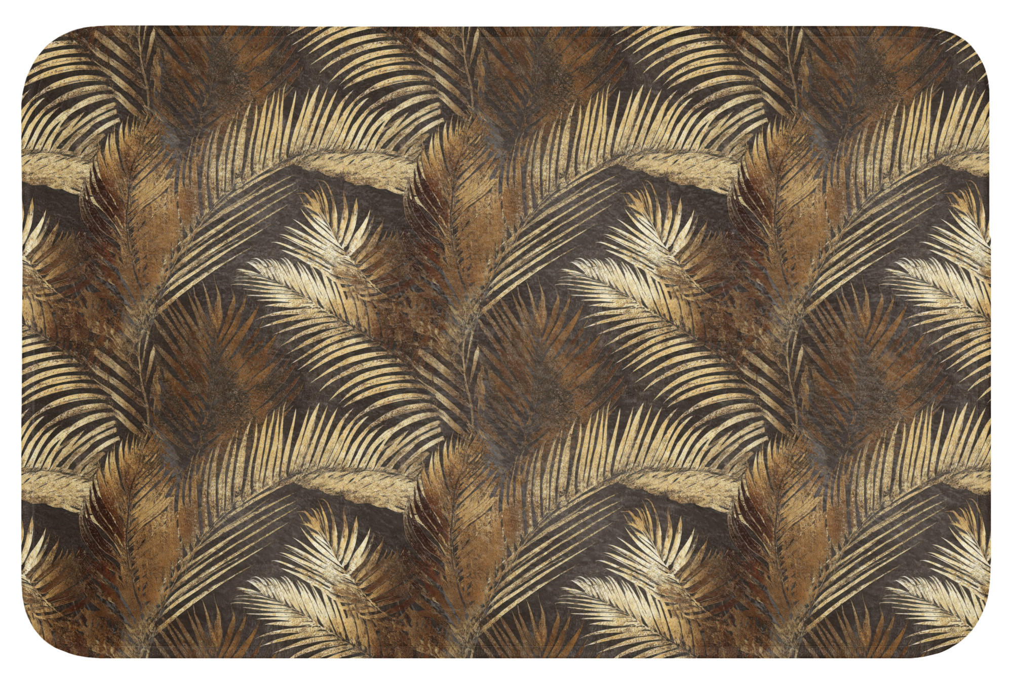 BADEMATTE Tropisch - Blätter - Gold 60x40 cm - Goldfarben, Kunststoff/Textil (60/40cm)