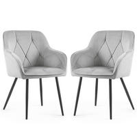 POLSTERSTUHL 2er Set, Metallbeine Schwarz 54,5/82,5/58 - Schwarz, Textil (55/83/58cm) - RAUMHIRSCH FURNITURE