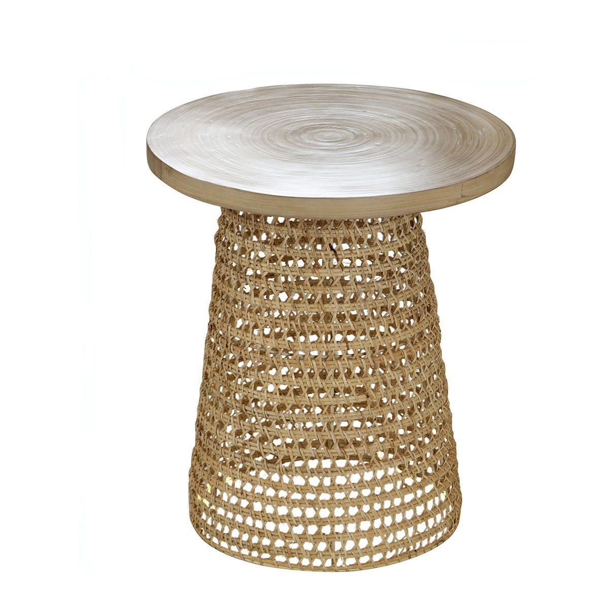 BEISTELLTISCH mit Bambusplatte - 40/40/45 cm - Apfelbaumfarben, Naturmaterialien (40/40/45cm) - Calicosy