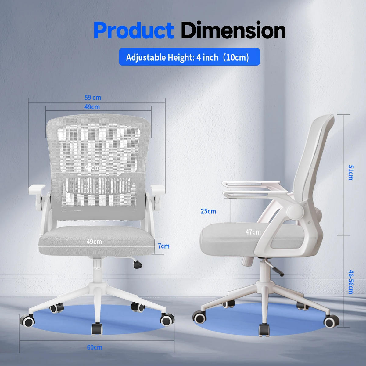 BÜROSTUHL Mesh Ergonomisch Schwarz - Schwarz, Kunststoff/Textil (49/107/47cm) - Kaket