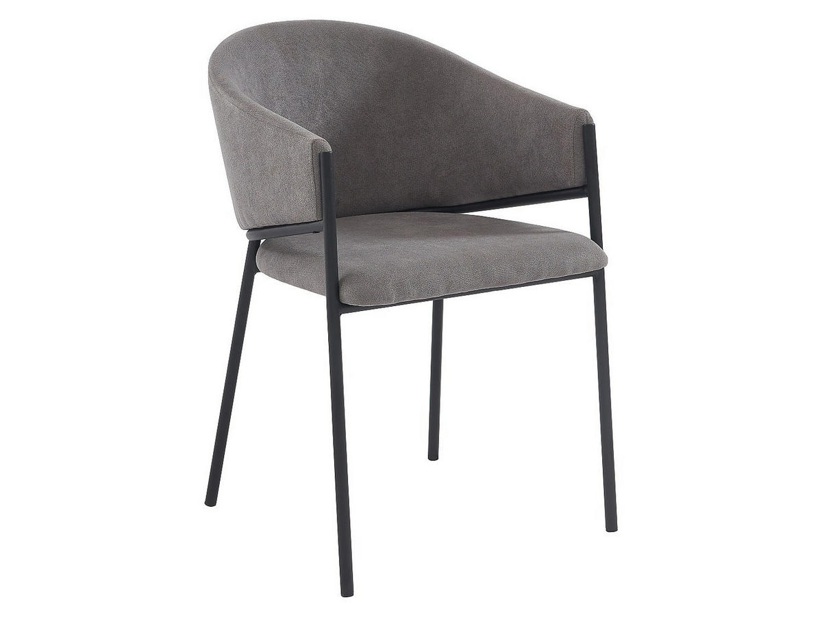 STUHL - 53 cm x 61 cm - Stoff - Grau - ORDIDA - Grau, Textil (53/80/61cm) - Vente-Unique
