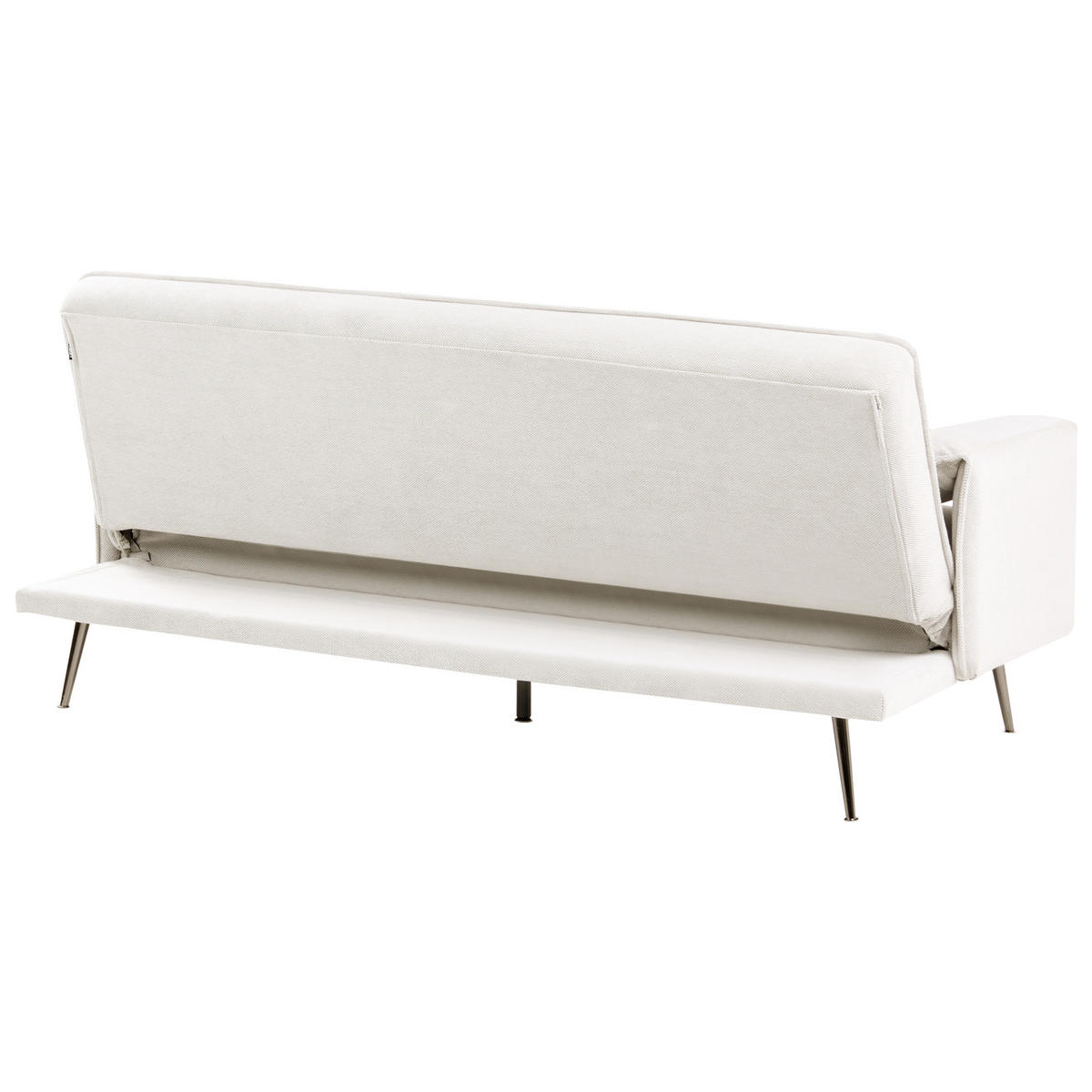 SCHLAFSOFA 3-Sitzer Stoff Cremeweiß Vayla - Creme, Textil (198/85/64cm) - Beliani