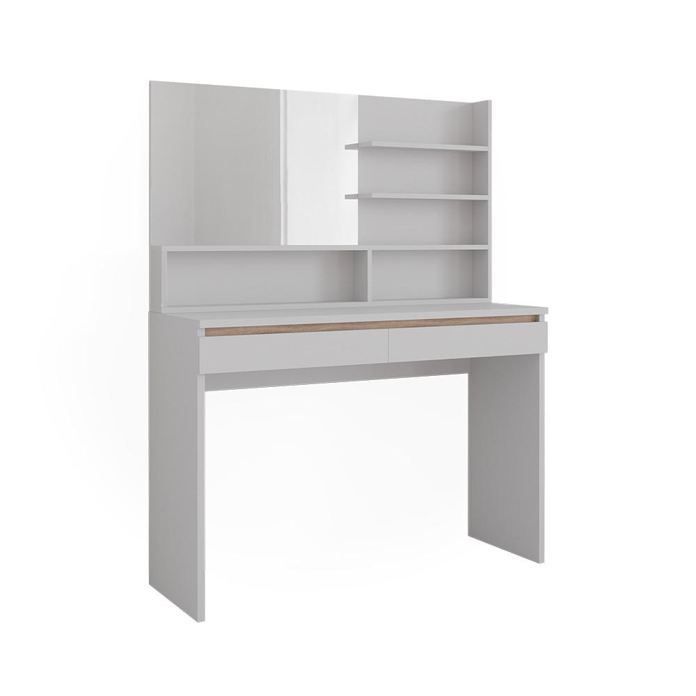 SCHMINKTISCH Emma Weiß 120 cm mit Spiegelregal - Weiß, Holzwerkstoff (120/83/41.8cm) - Vicco