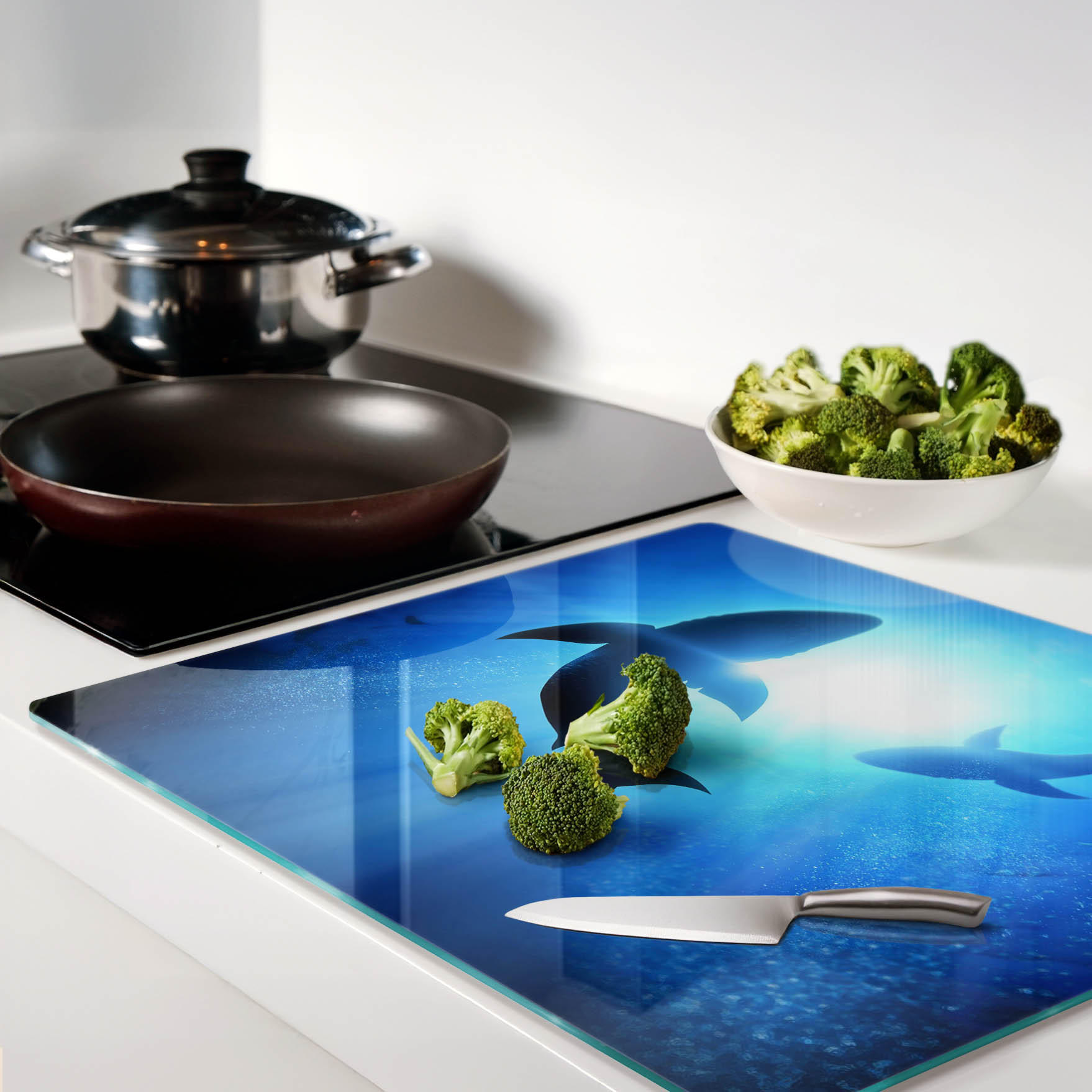 Thumbnail - Tulup Glasplatte, Beige, Glas, 60x52 cm, Küchenzubehör, Schneidebretter