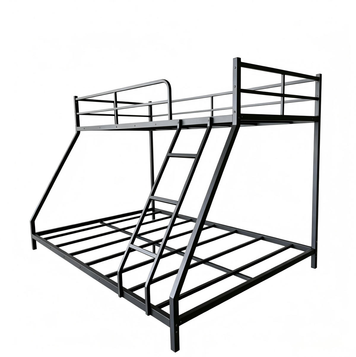 ETAGENBETT 140x200 cm in Schwarz mit Metallrahmen und 2 Schlafplätzen - Schwarz, Metall (140/200cm) - IVMEU