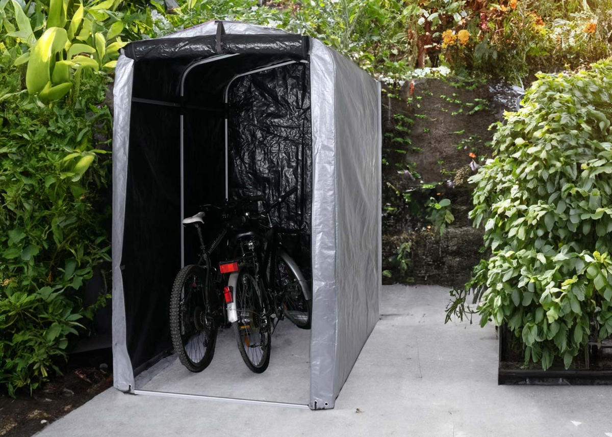 FAHRRADGARAGE Silber - Silberfarben, Metall (201/201/201cm) - MCW