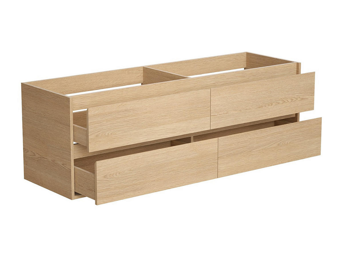 WASCHBECKENUNTERSCHRANK - 150 cm x 45 cm - Holz, Platte - Naturfarben Hell - MILIPAM - Naturfarben, Holz (150/50/45cm) - Vente-Unique