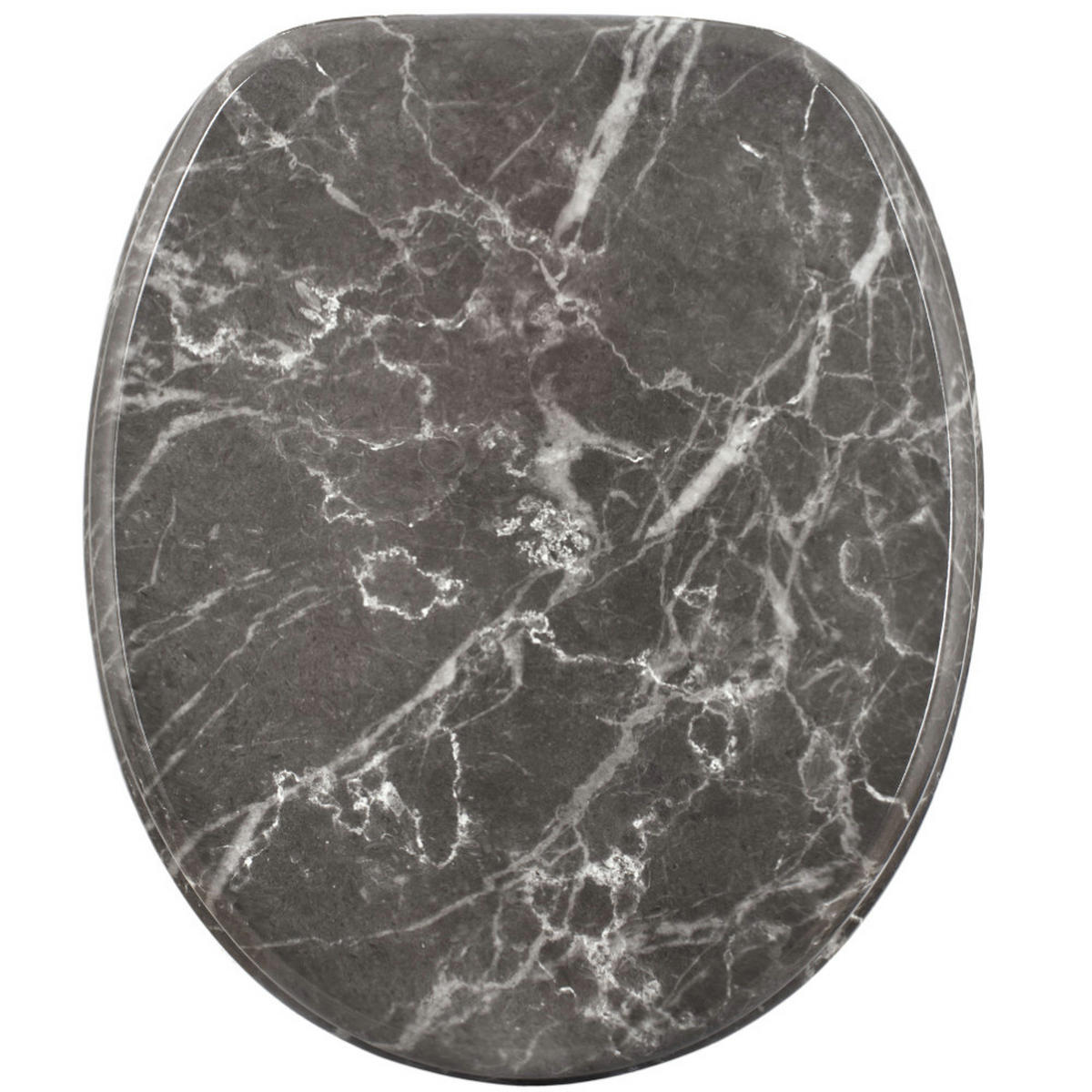 WC-SITZ mit Absenkautomatik Marmor Grau - Grau, Holzwerkstoff (38/6/47cm) - Sanilo