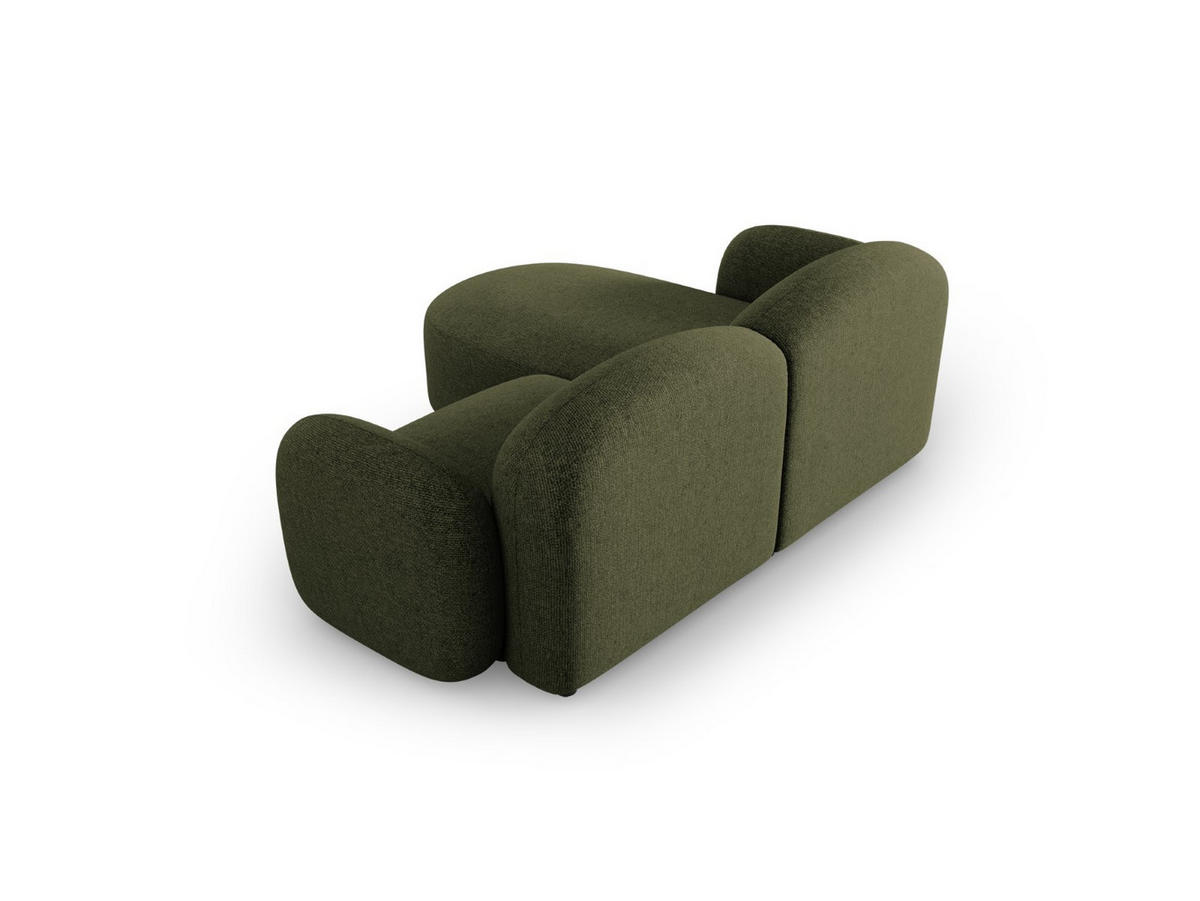 ECKSOFA rechts Blair aus Chenille-Stoff grün meliert 3 Sitzplätze - Grün, Textil (155/194cm) - Micadoni