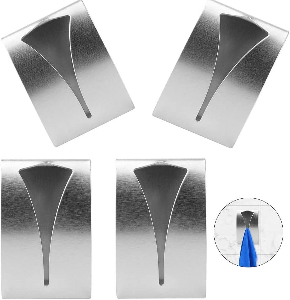HANDTUCHSTANGE , 4er-Set Küchenhandtuchhaken - Silberfarben, Metall (8/2.3/7.8cm) - BELZ