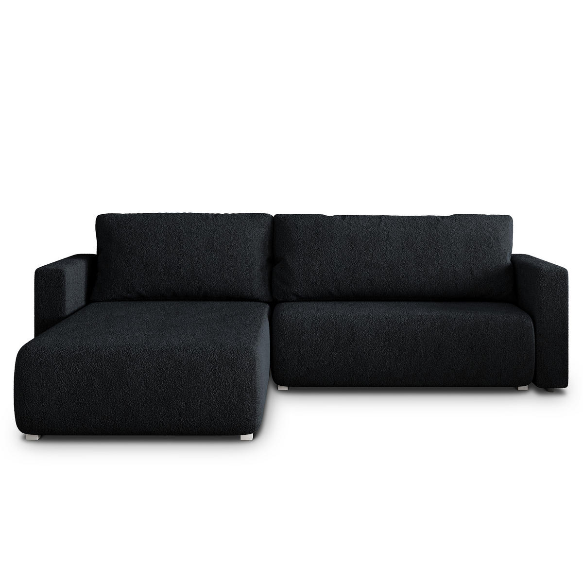 ROHOVÁ SEDAČKA TURIN černá - šedá/černá, dřevo/textil (265/183cm) - MASSENO