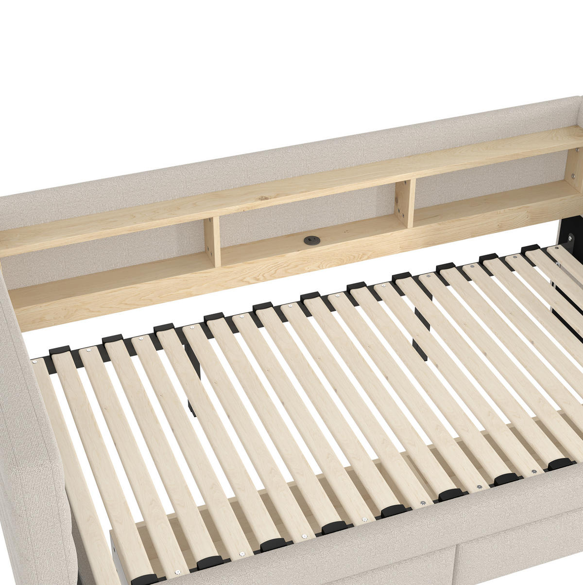 POLSTERBETT 90/190 cm Beige aus Samt mit Ausziehfunktion - Beige, Textil (90/190cm) - OKMYHOME