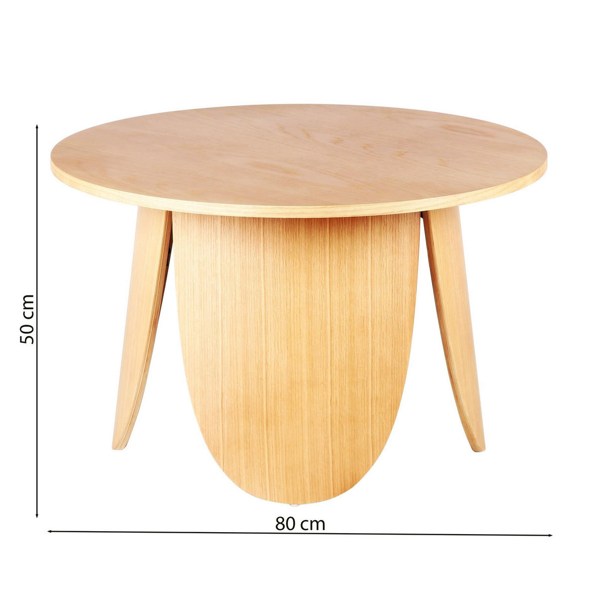 COUCHTISCH Vivially Eichenholzoptik Ø 80 cm - Eichefarben, Holzwerkstoff (80/80/50cm) - Selsey