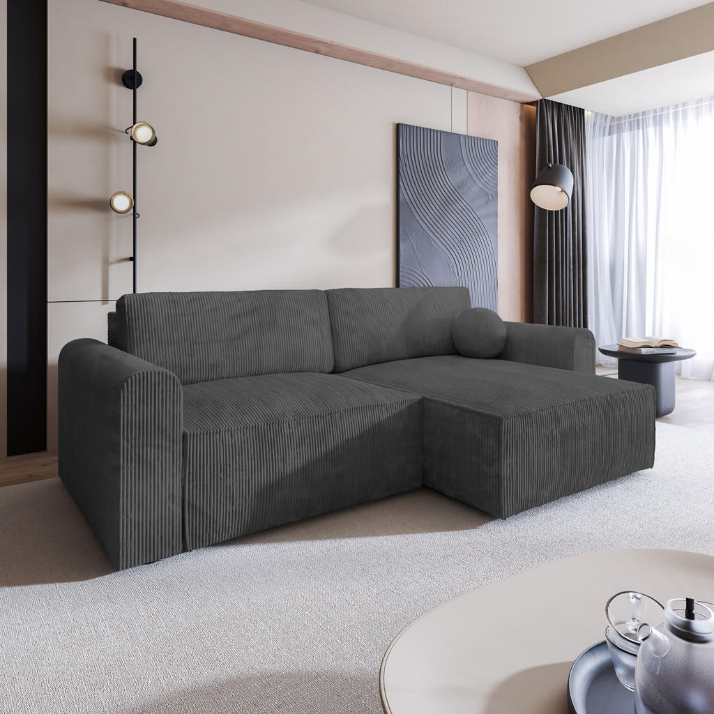 Thumbnail - Masseno Ecksofa, Graphit, Holz, 3-Sitzer, L-Form,L-Form, 245x148 cm, Wohnzimmer, Sofas & Couches, Wohnlandschaften, Ecks...