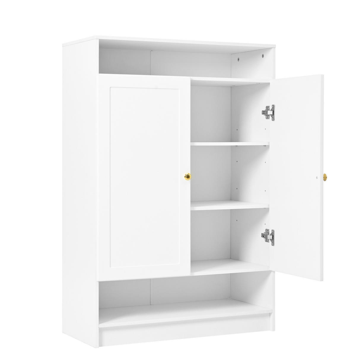 SCHUHSCHRANK aus Spanplatte 146x34x109cm in Weiß mit höhenverstellbaren Einlegeböden - Weiß, Holzwerkstoff (146/109/34cm) - Modfu