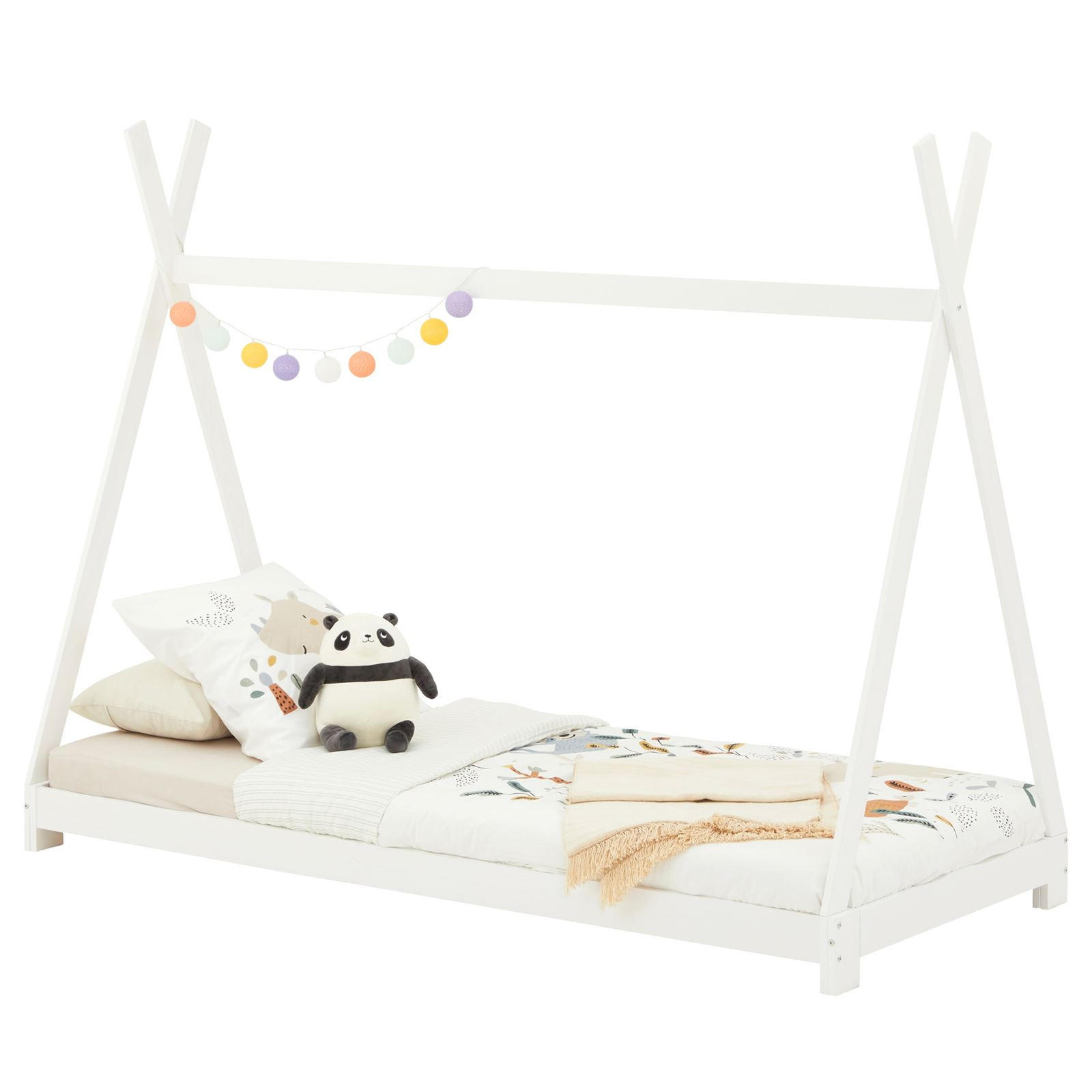 TIPIBETT ELIN 90x200 cm - Weiß, Holz (95/167/205cm) - IDIMEX