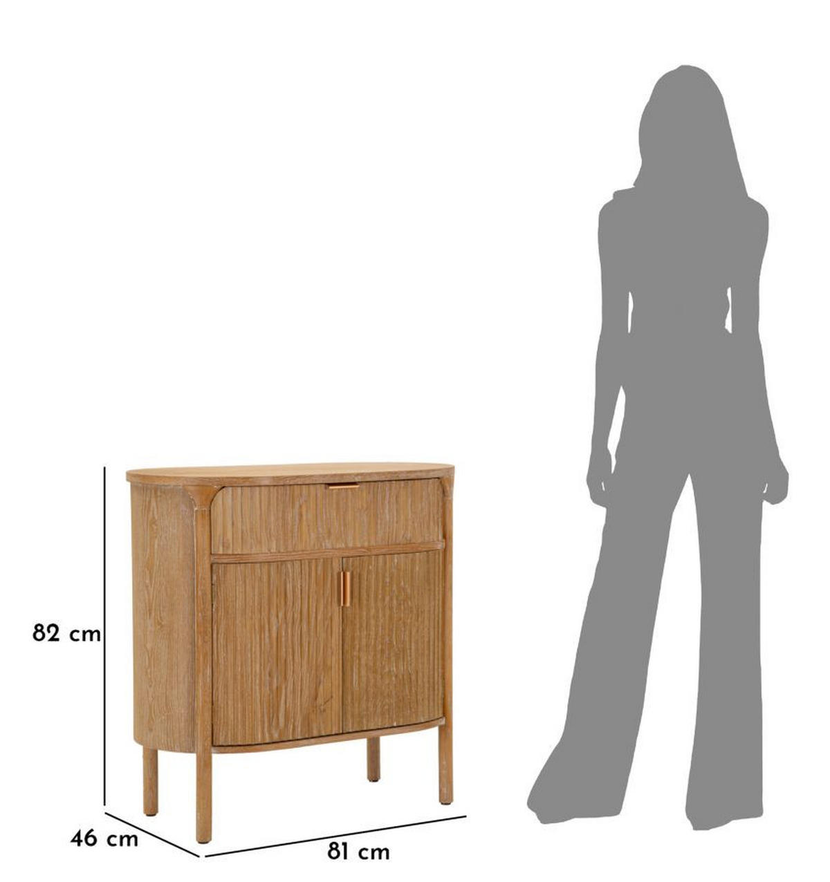 KOMMODE Gothenburg, braun, Tannenholz, MDF und Eisen, 81 x 46 x 82 cm - Braun, Holz/Holzwerkstoff (81/82/46cm) - Mauro Ferretti