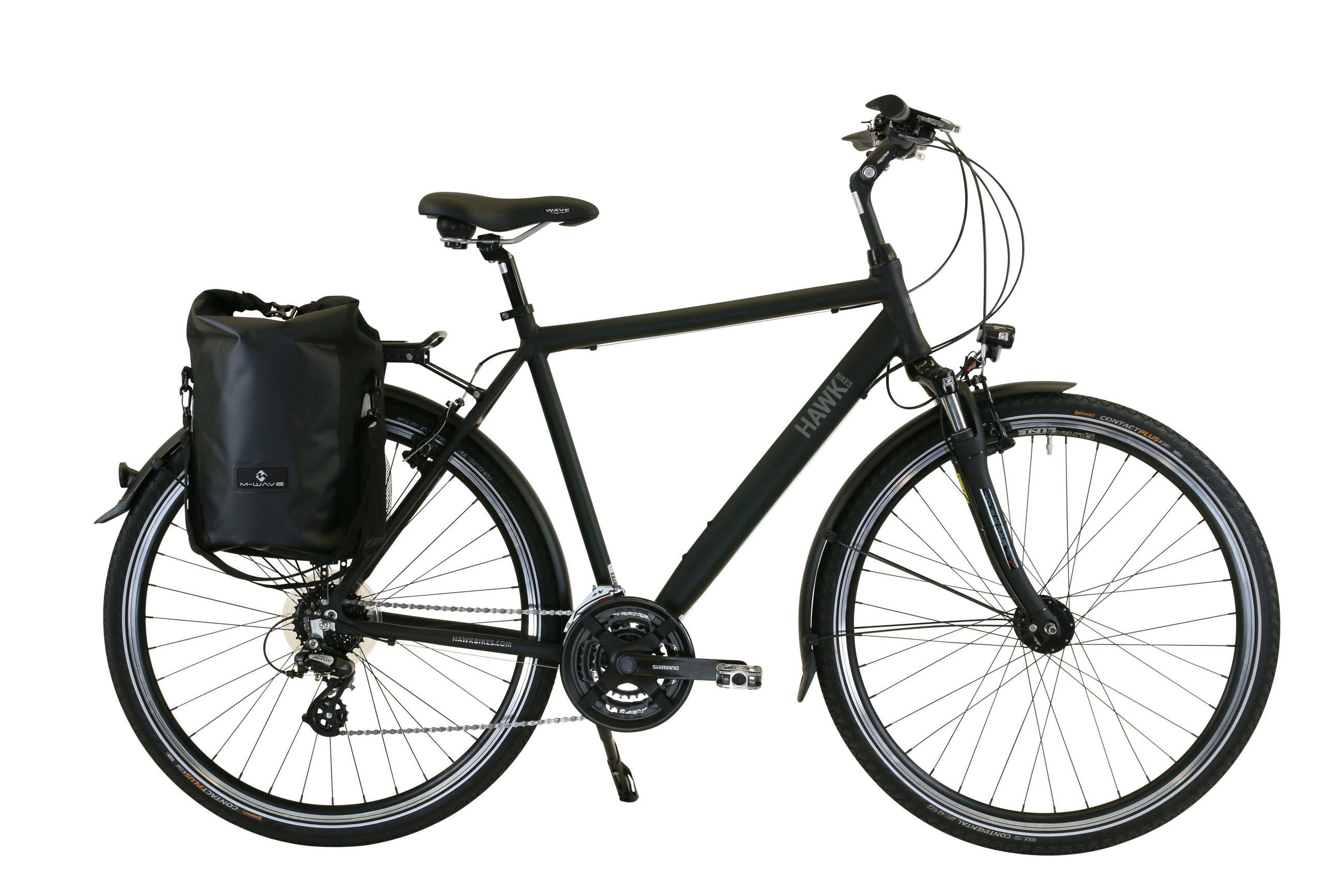 TREKKING Gent Premium Plus Black 3x8 Gang 28 Zoll Gr: 52cm & 57cm - Schwarz, Metall (57cm) - Hawk Bikes