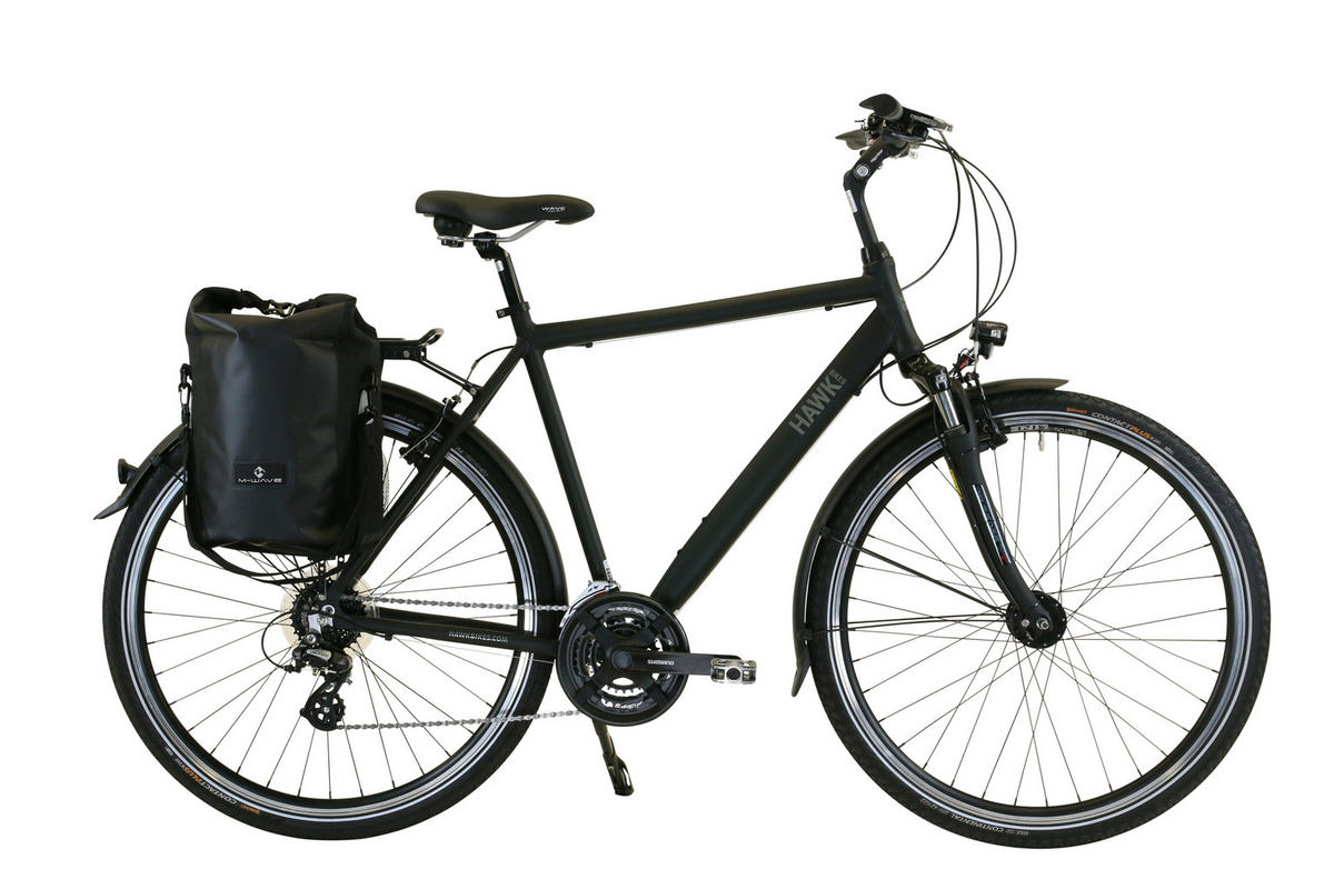 TREKKING Gent Premium Plus Black 3x8 Gang 28 Zoll Gr: 52cm & 57cm - Schwarz, Metall (57cm) - Hawk Bikes